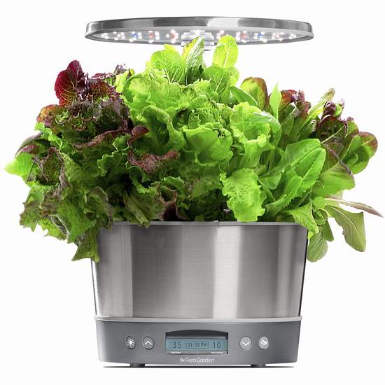  金盒头条：历史最低价！AeroGarden Harvest Elite 360 不锈钢室内苗圃小花园5.9折 134.95加元包邮！