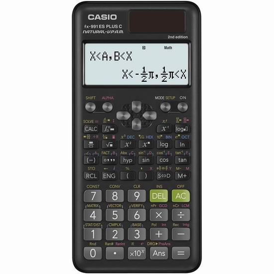  历史新低！Casio 卡西欧 FX-991ESPLUS2 太阳能科学函数计算器4折 10加元！