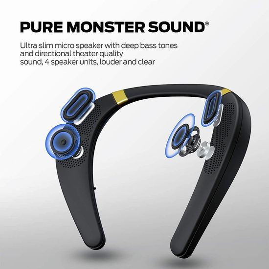 网购星期一！Monster 魔声 Boomerang Neckband 真3D音效 颈挂式蓝牙音响5折 59.99加元包邮！