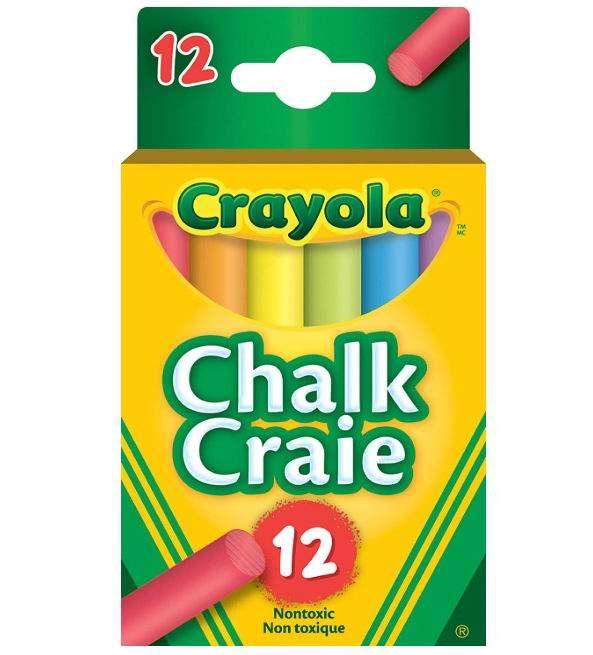  Crayola 51-0812 12支彩色粉笔 1.91加元