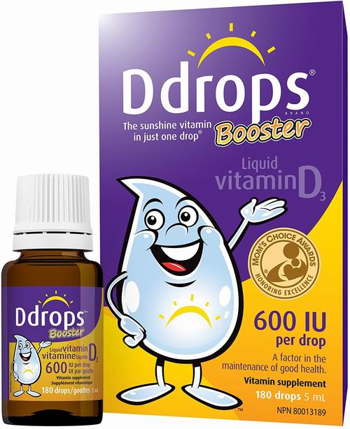 Ddrops 维生素D3滴剂 600IU 180滴 10.97加元（原价 12.99加元）