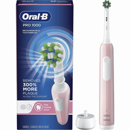 全新外壳 Oral-B Pro 1000 Power 3D美白电动牙刷5.9折 49.99加元包邮！2色可选！