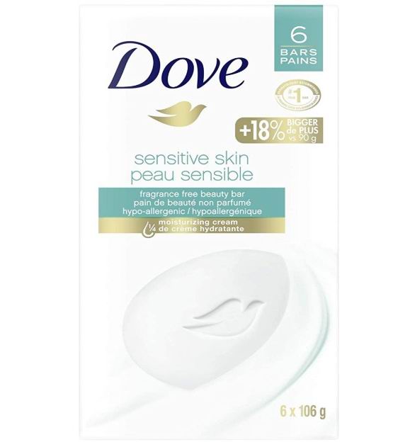 Dove Beauty Bar 滋润洁肤香皂（106克×6块） 6.54加元！3色可选！