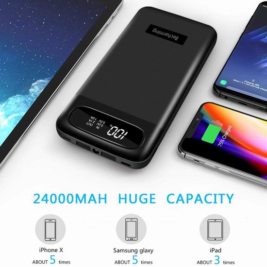  Becharming 24000mAh 便携式移动电源/充电宝 25.19加元！