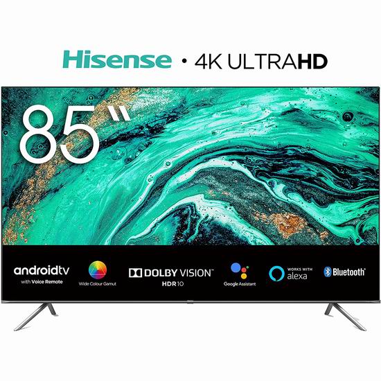  历史最低价！Hisense 海信 85H78G 85英寸 AI场景 4K超高清LED智能电视 1698加元包邮！