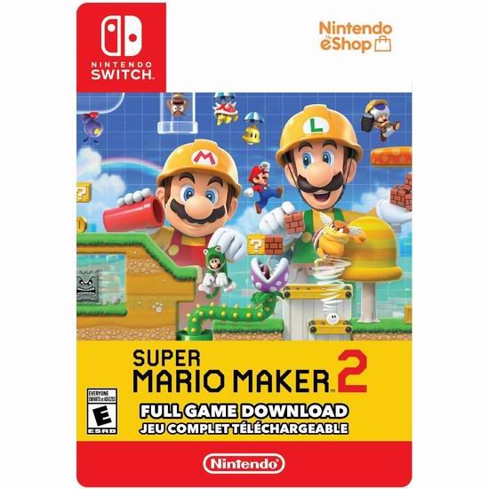  历史新低！《Super Mario Maker 超级马里奥创作家 2》Nintendo Switch 数字下载版7折 55.99加元！