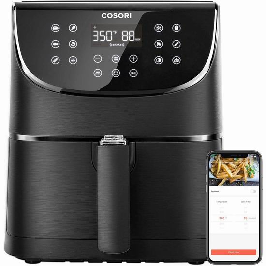  历史新低！COSORI 5.8夸脱大容量 智能WiFi空气炸锅 130.79加元（原价 174.99加元）+包邮！