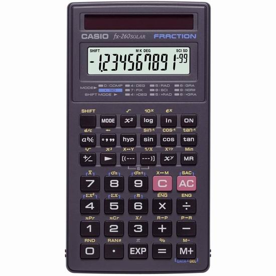  Casio 卡西欧 fx-260 太阳能科学计算器5.2折 11加元！