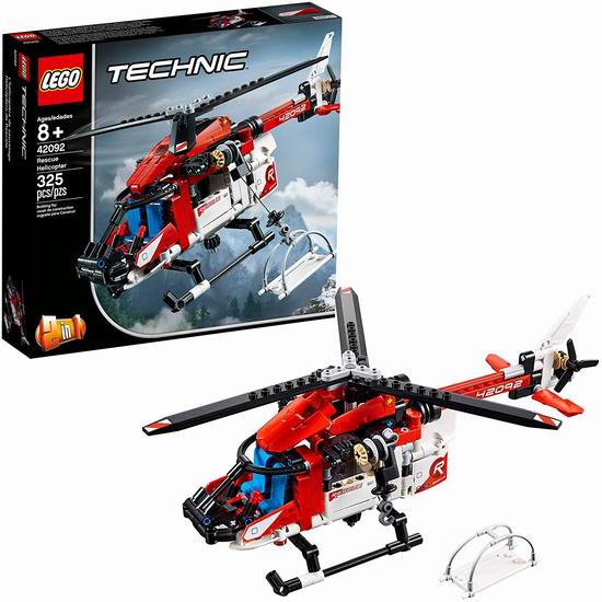  历史新低！LEGO 乐高 42092 机械组 二合一 救援直升机（325pcs）34.97加元！