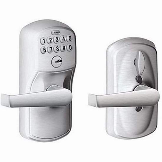  史低价！Schlage 西勒奇 FE595CS V PLY 626 ELA 家用电子密码门锁 118.93加元（原价 146.42加元）