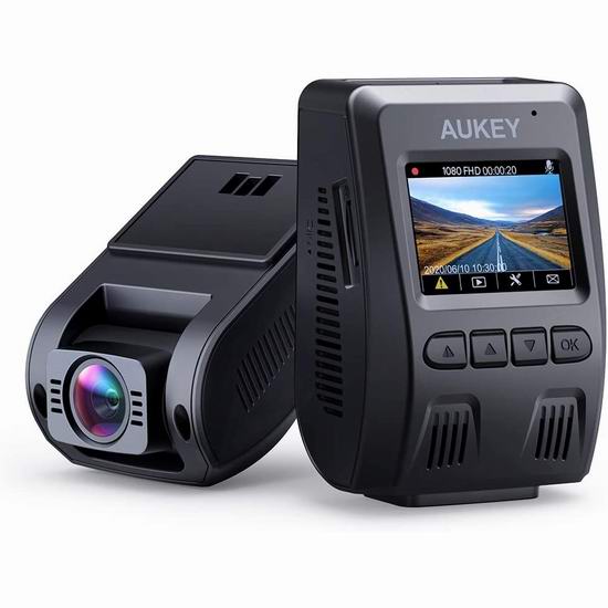  AUKEY 1080P高清170度超广角夜视 行车记录仪 79.46加元限量特卖并包邮！