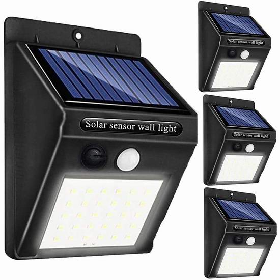  L LSSEDA 400流明 太阳能防水运动感应灯4件套 29加元限量特卖并包邮！