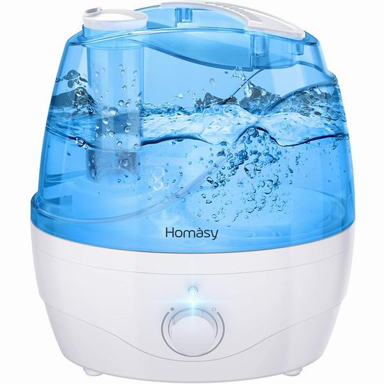  Homasy 2.2升超静音 超声波加湿器5.4折 26.99加元！