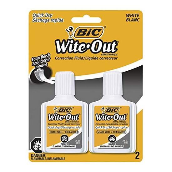  BIC Wite-Out 速干修正液/涂改液2瓶 2.76加元