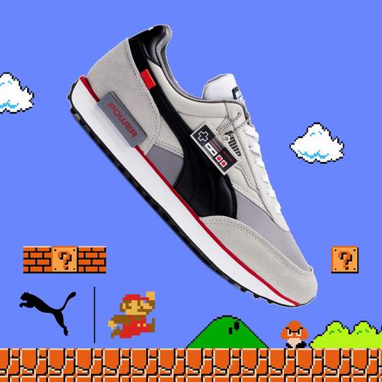  PUMA x Nintendo 任天堂 NES 联名款 Future Rider 大童运动鞋 90加元包邮！