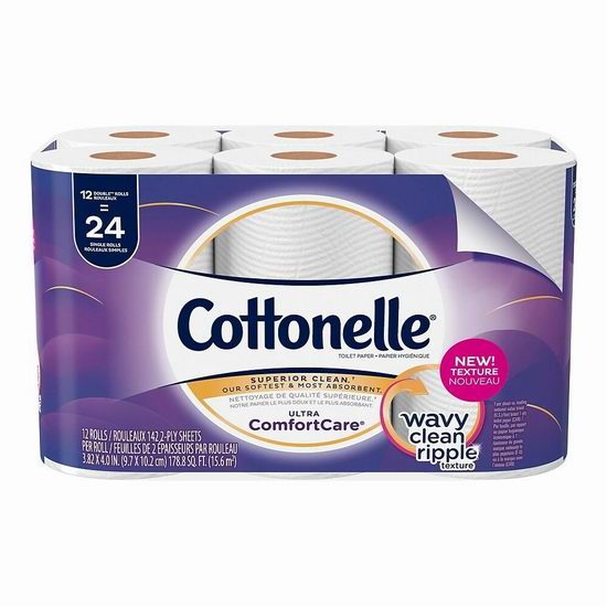  手慢无！Cottonelle Ultra Comfort Care 12卷双层卫生纸4.1折 4.99加元包邮！