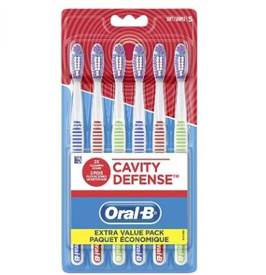  Oral-B 强力防蛀牙刷6支装 3.73加元，单支仅0.62加元！