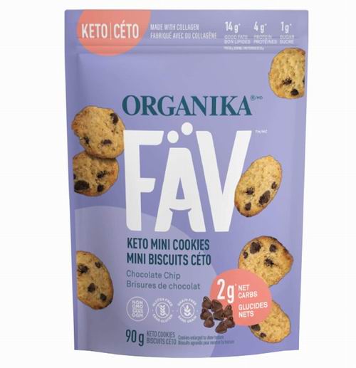  精选3款 Organika Fav Keto 生酮巧克力饼干 90克 7.99加元，原价 9.99加元