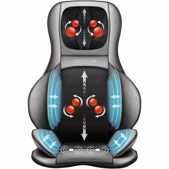  Comfier 多功能 深层指压揉捏加热 按摩椅垫 8.5折 215.04加元包邮！体验按摩的超级享受！