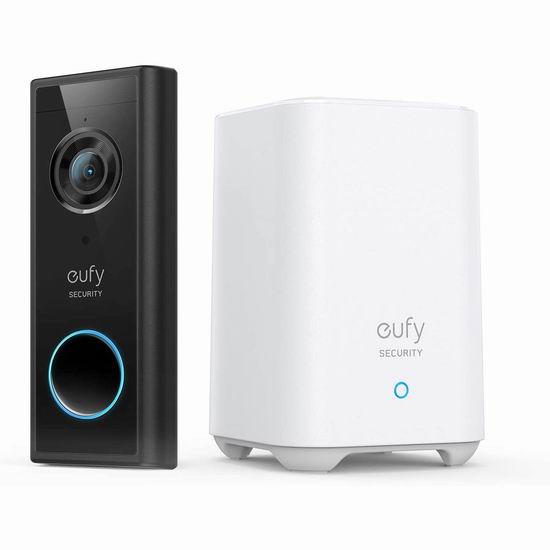  历史最低价！eufy 2K超高清 智能可视门铃5.9折 195.99加元包邮！有线版139.99加元！无需月费、无需布线、性价比碾压Ring门铃！会员专享！