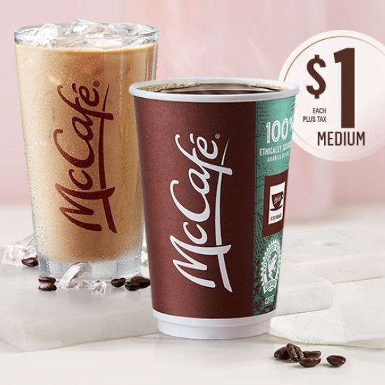  McDonald's 麦当劳 McCafé 麦咖啡、冰咖啡仅需1加元！