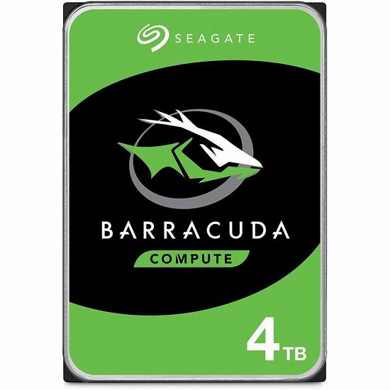  历史最低价！Seagate 希捷 BarraCuda 酷鱼 4TB 台式电脑机械硬盘 94.99加元包邮！