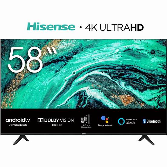  Hisense 海信 58H78G 58英寸 AI场景 4K超高清LED智能电视 478加元包邮！