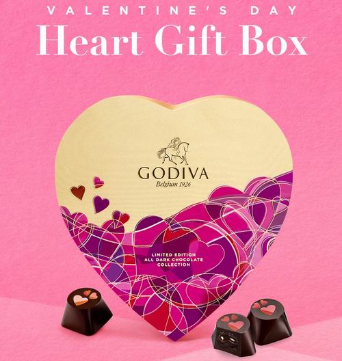  Godiva 歌帝梵巧克力6折起+新用户8.5折+满送19颗金缎巧克力礼盒装，入爱心礼盒装！