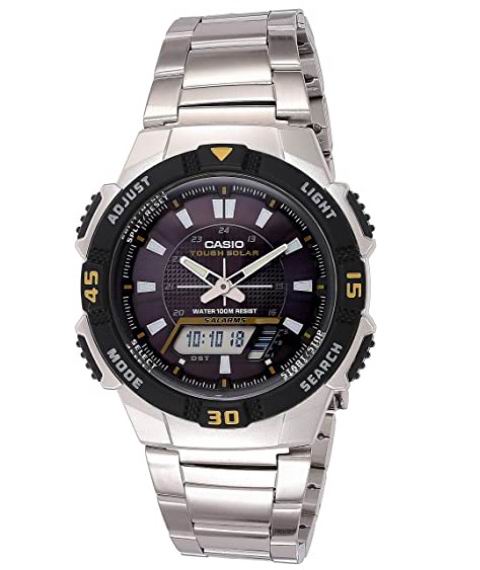  Casio  AQS800WD-1EV太阳能模拟数字手表 6.9折 61.88加元，原价 89.99加元，包邮