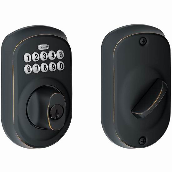  Schlage 西勒奇 BE365 PLY 716 家用密码门锁5.9折 106.61加元包邮！