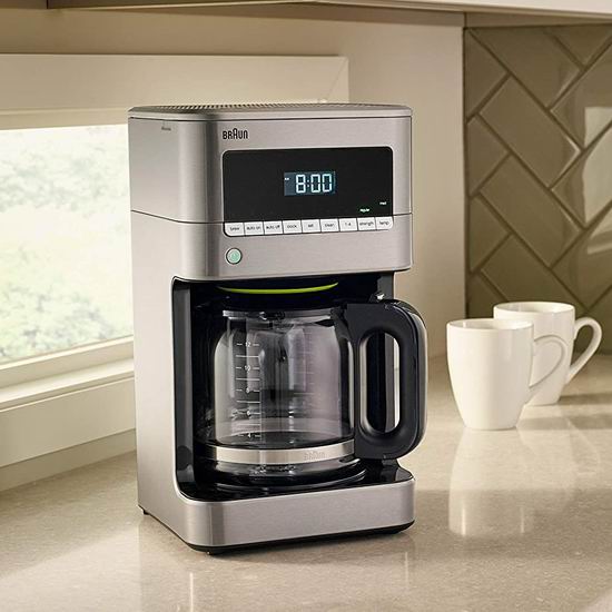  Braun 德国博朗 KF7170SI BrewSense Drip 可编程 12杯量滴滤式不锈钢咖啡机6.1折 109.99加元包邮！
