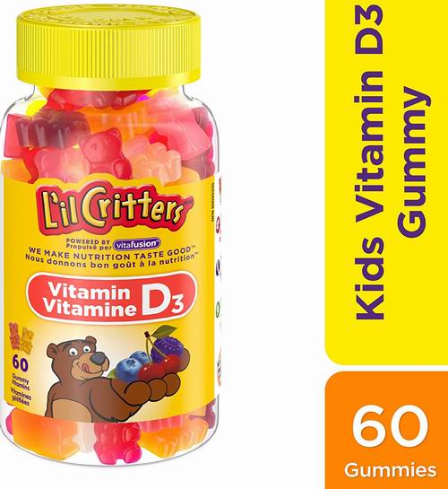  L'il Critters 小熊儿童维生素D软糖 60粒 6.99加元