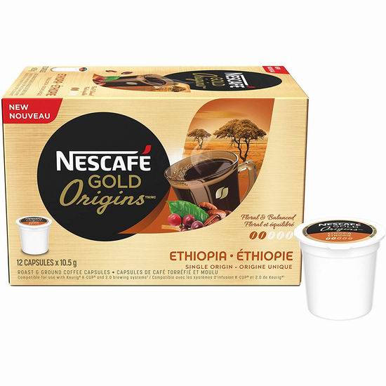  历史新低！NESCAFÉ Gold Origins 雀巢金咖啡胶囊12粒3.8折 3.8加元！