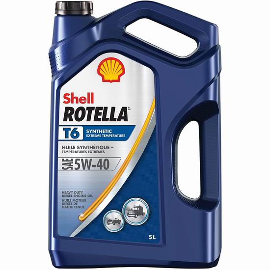  历史新低！Shell 壳牌 Rotella T6 5W-40 柴油专用机油（5升）35.97加元包邮！