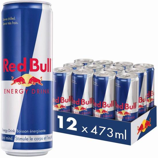  Red Bull 红牛能量饮料（473毫升x12罐）6.4折 30.79加元包邮！