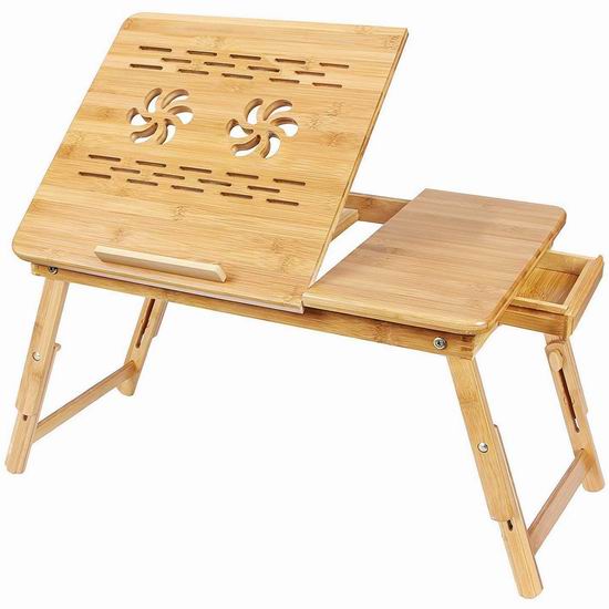  Soges 便携式竹制笔记本电脑桌/床上托架/早餐桌5.1折 25加元！