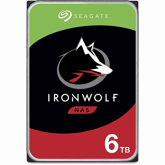  历史新低！Seagate 希捷 IronWolf 酷狼 6TB 网络存储器NAS 存储服务器专用硬盘 174.99加元包邮！