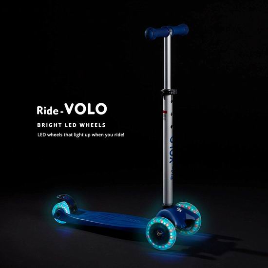 RideVOLO K01 炫酷LED 儿童三轮滑板车6.8折 54.99加元（原价 79.99加元）！