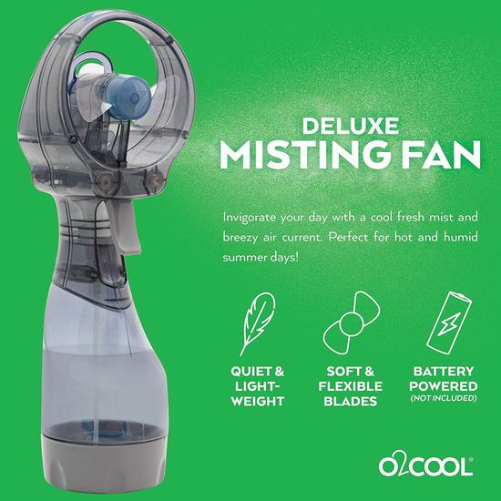  户外解暑神器 O2COOL 清凉喷雾降温保湿 便携式电风扇 9.98加元！4色可选！