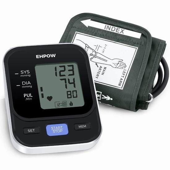  Ehpow 上臂式电子血压计7.6折 30.59加元！