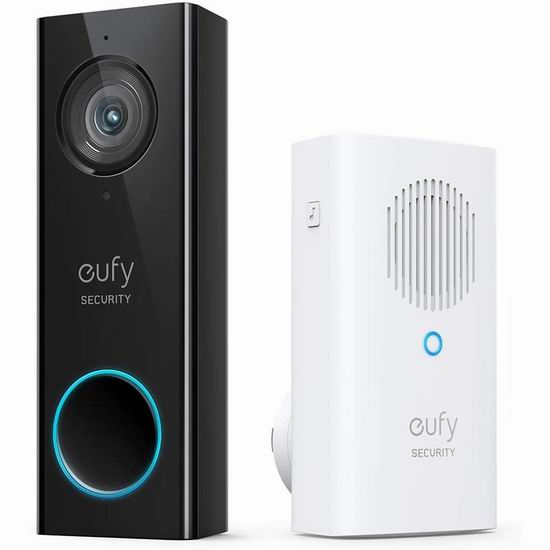  eufy Security 2K超高清 Wifi 智能可视门铃5折 99.94加元包邮！无需月费，性价比碾压Ring门铃！