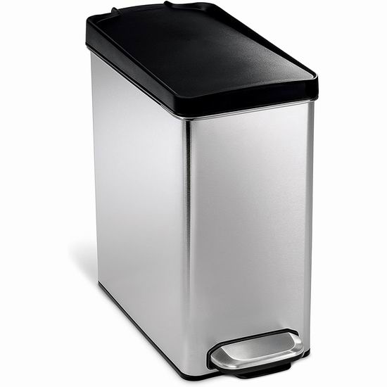  simplehuman 10升 脚踏式 不锈钢垃圾桶 39.49加元（原价 49.99加元）！厨卫界的苹果！