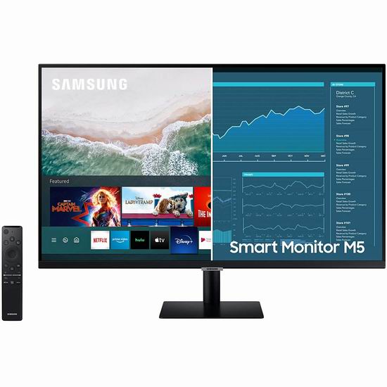  SAMSUNG 三星 M5 27英寸 FHD 二合一 智能电视/显示器 248加元包邮！带Office 365套件！