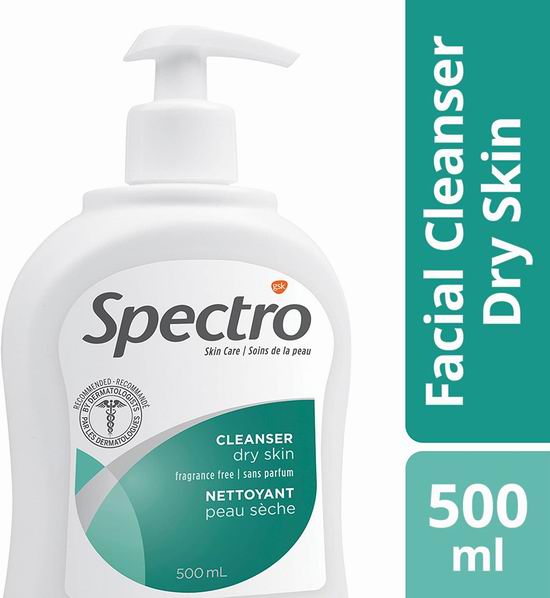  皮肤科医生推荐品牌！Spectro 保湿洁面乳 适合干性皮肤 500毫升 10.99加元，原价 12.99加元