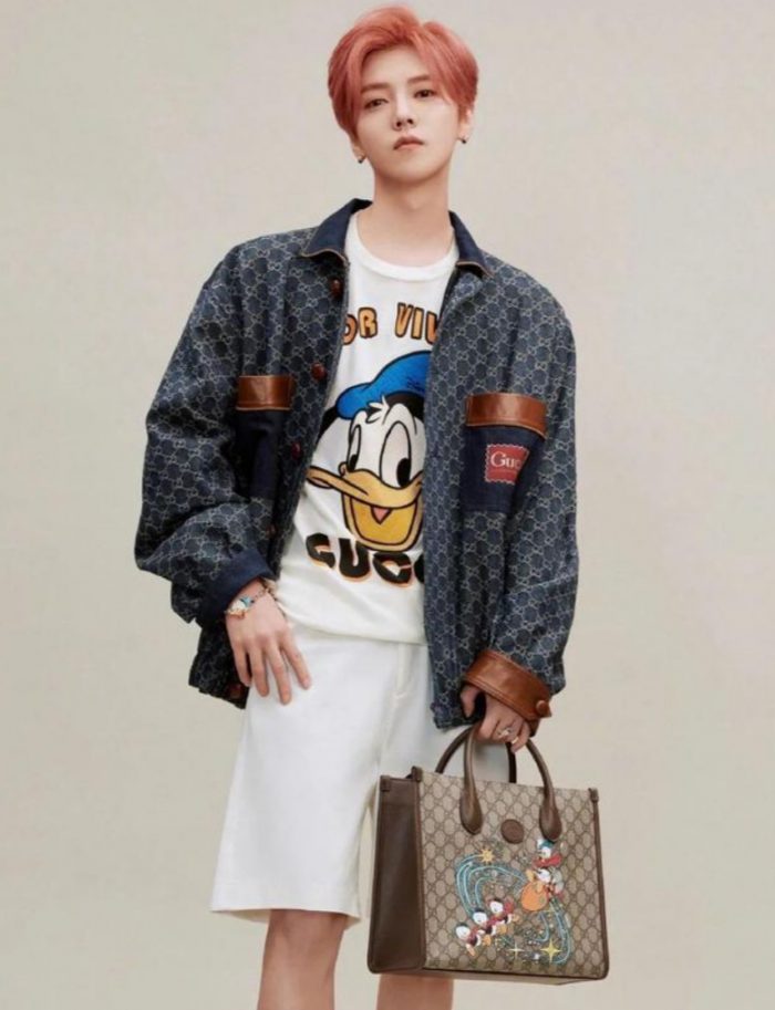  鹿晗同款！GUCCI × Disney 合作款 老花唐老鸭小号托特包 2330加元