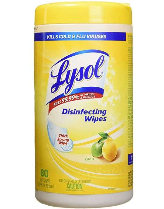  Lysol 柑橘味 消毒湿巾80张装 6.48加元！2种味道可选！