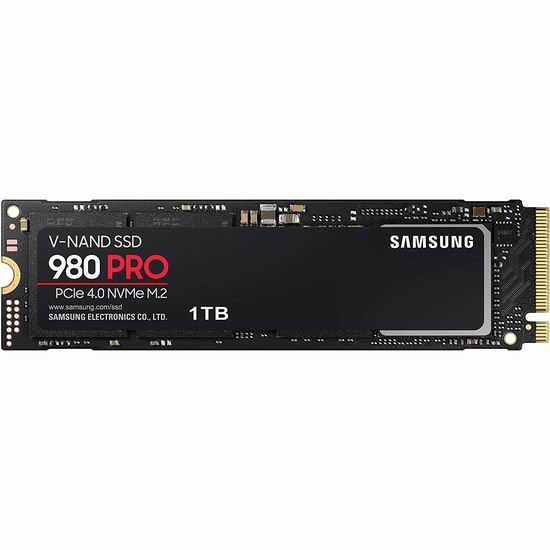  Samsung 三星 980 PRO SSD M.2 NVMe 1TB 固态硬盘7.4折 199.99加元包邮！读取速度高达7000MB/s！