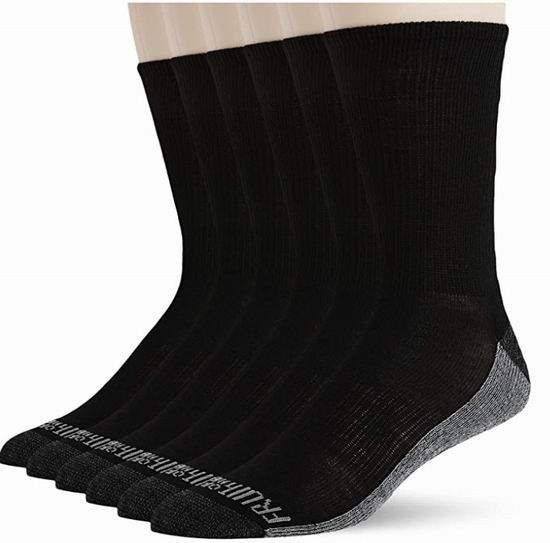  Fruit of the Loom 男士袜6双 12.99加元