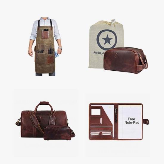  金盒头条：精选多款 Aaron Leather Goods 真皮公文包、手拿包、旅行包、皮围裙、行李签等4.7折起！