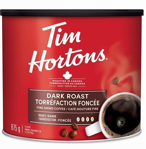 Tim Hortons Decaf/原味/哥伦比亚风味/深烘焙细磨咖啡875克 16.12加元（原价 24.99加元）